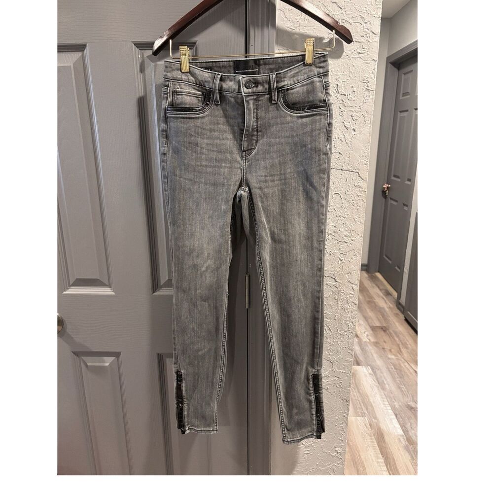 White House Black Market High Rise Skinny Ankle Jeans Gray Medium Wash Size 4